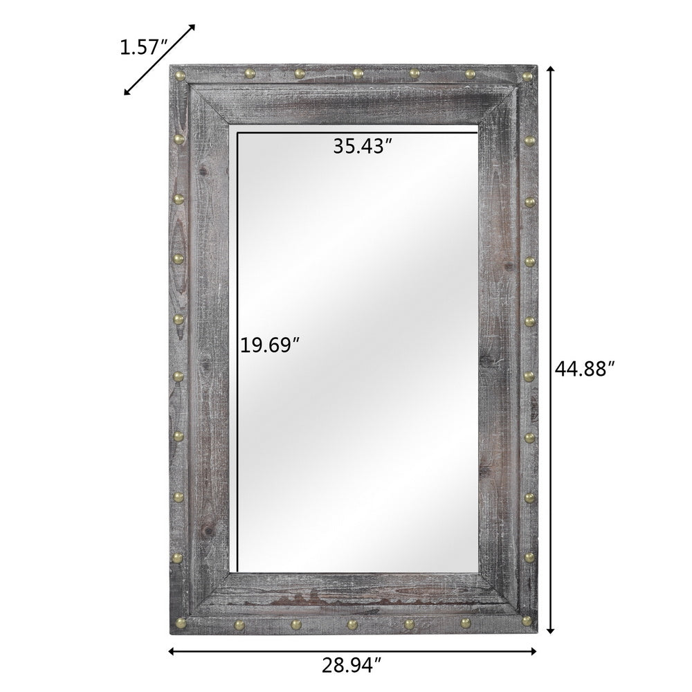 74*4.5*114cm Rectangle Iron Wall Mirror Decorative Mirror XH