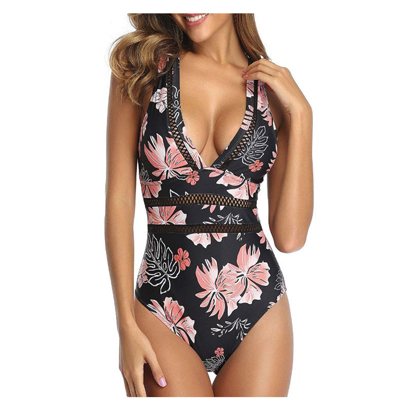 One-piece sexy colorful swimsuit