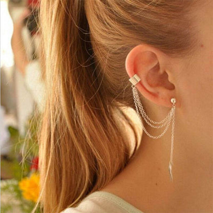 2020 earings long women fashion earing for womens Punk Rock Style Young Gift Leaf Chain Tassel Earri