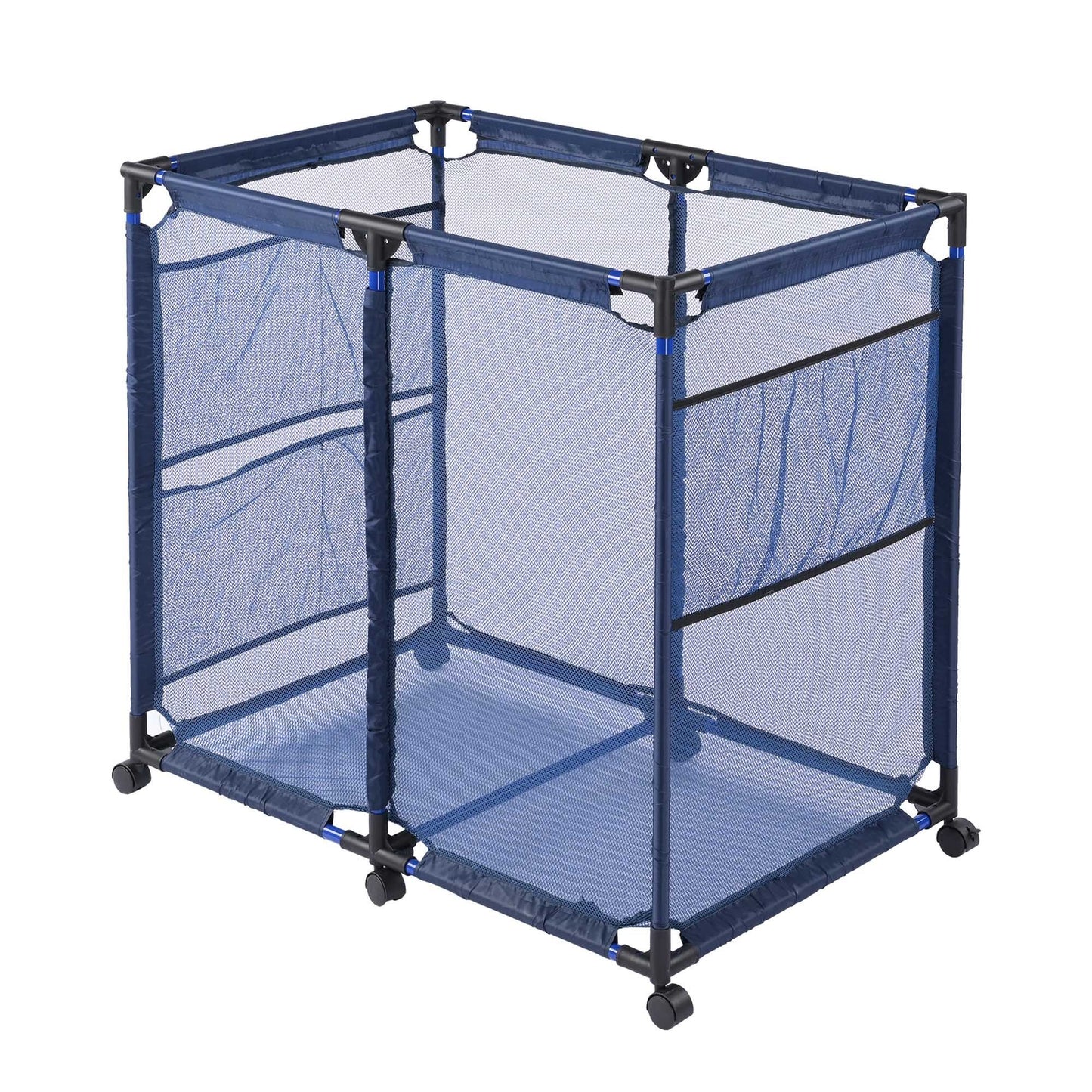 swimming pool ,Rolling Poolside Mesh Container for Toys – Waterproof, UV Resistant Outdoor Organizer Box with Bonus Mesh Bag Pool Storage Bin/Blue