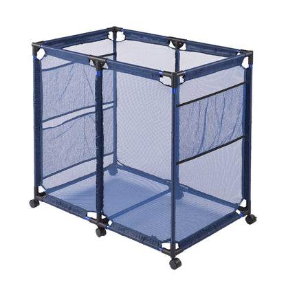 swimming pool ,Rolling Poolside Mesh Container for Toys – Waterproof, UV Resistant Outdoor Organizer Box with Bonus Mesh Bag Pool Storage Bin/Blue