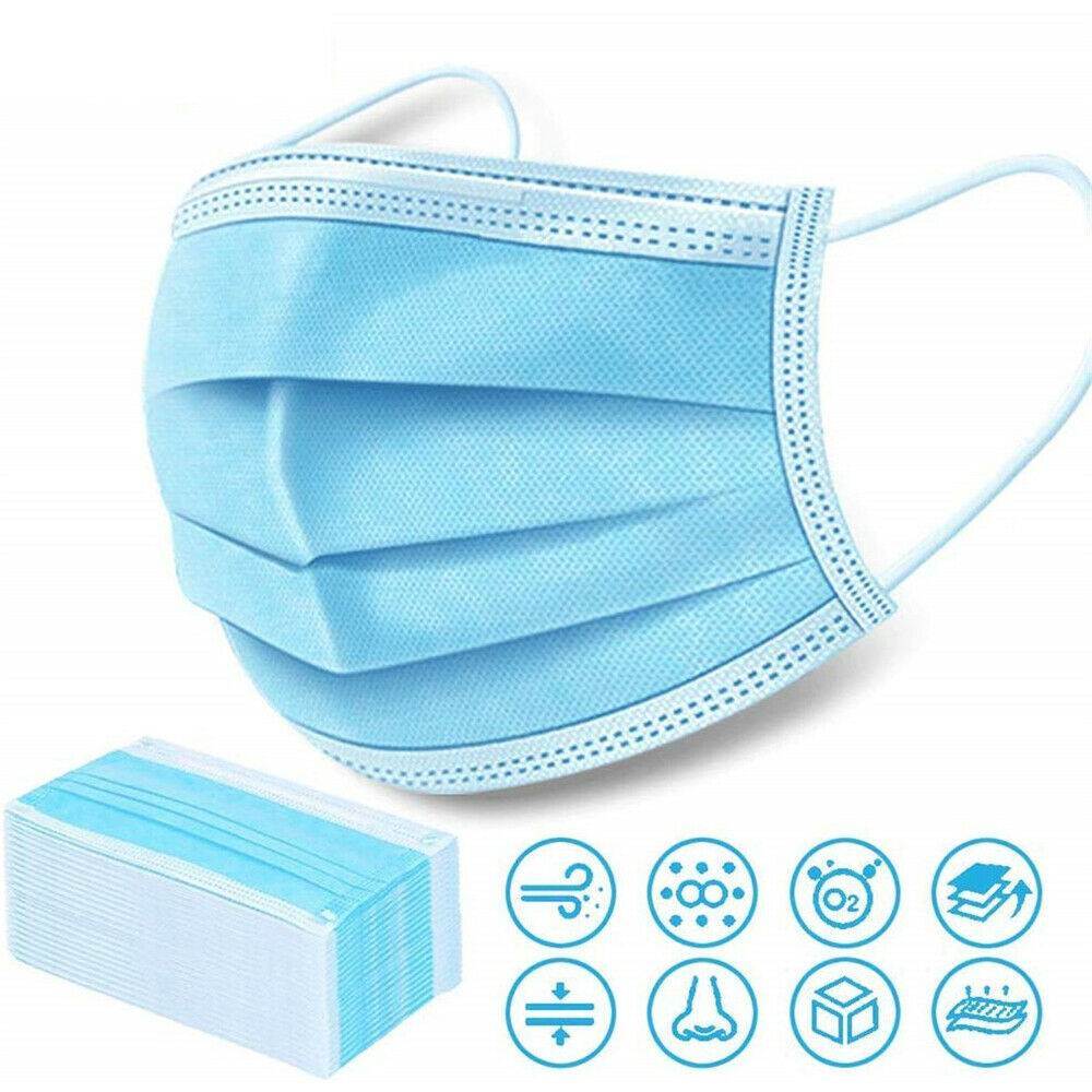 50pcs Mask Disposable 3-Ply Face Protection Dust Mouth Mask