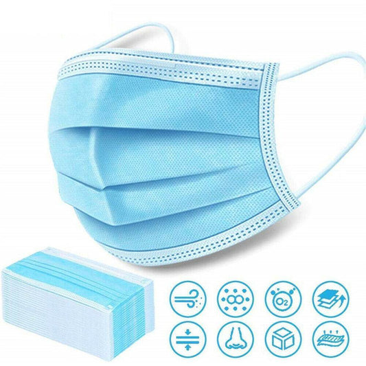 50pcs Mask Disposable 3-Ply Face Protection Dust Mouth Mask