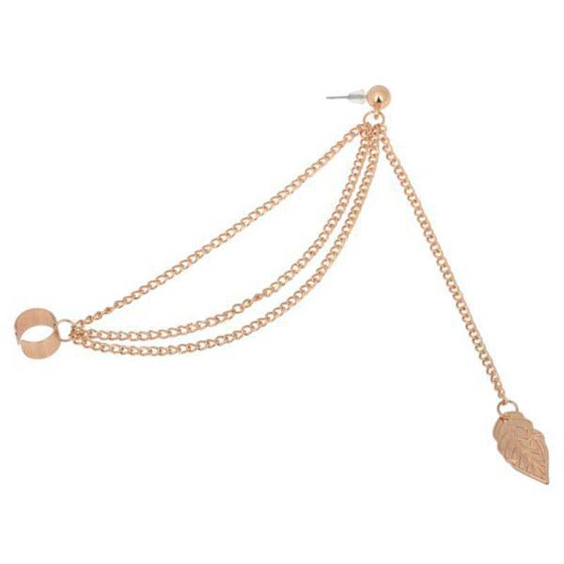 2020 earings long women fashion earing for womens Punk Rock Style Young Gift Leaf Chain Tassel Earri