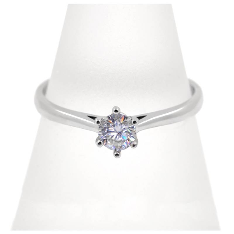 0.3ct 4mm Round Cut Moissanite 925 Silver Ring Diamond Test Passed Fashion Love Token Fashion