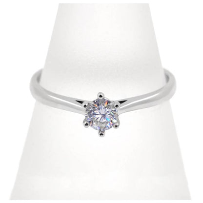 0.3ct 4mm Round Cut Moissanite 925 Silver Ring Diamond Test Passed Fashion Love Token Fashion