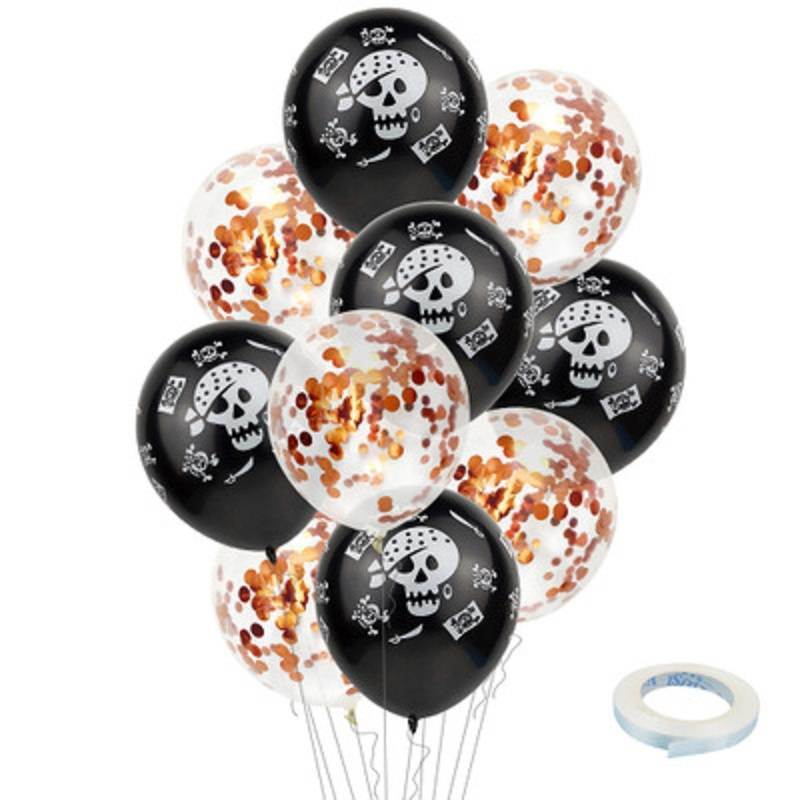 Halloween Pumpkin Ghost Spider Confetti Balloon Latex Happy Halloween Decoration Kids Air Baloons