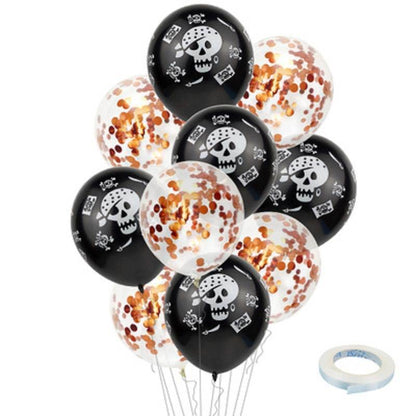 Halloween Pumpkin Ghost Spider Confetti Balloon Latex Happy Halloween Decoration Kids Air Baloons