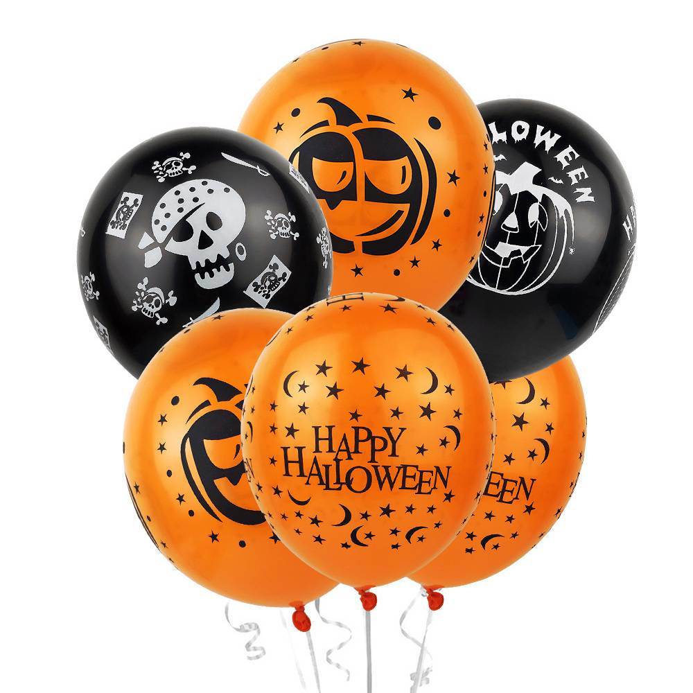 Halloween Pumpkin Ghost Spider Confetti Balloon Latex Happy Halloween Decoration Kids Air Baloons
