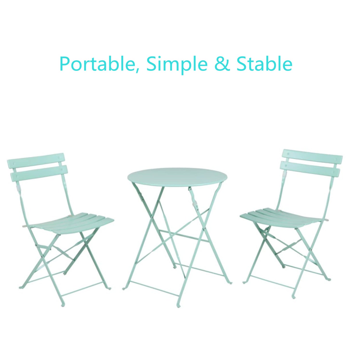 Round 2 Person - 23.6\\\" Long Bistro Set (7 Colors Available)