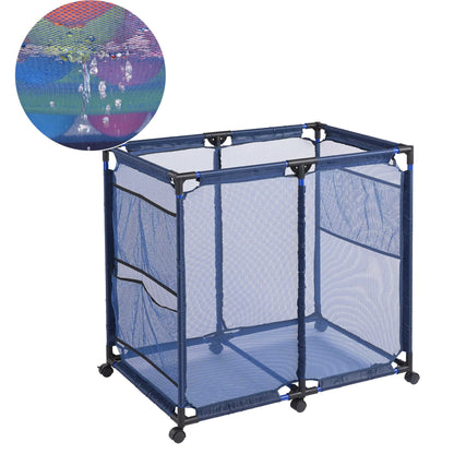 swimming pool ,Rolling Poolside Mesh Container for Toys – Waterproof, UV Resistant Outdoor Organizer Box with Bonus Mesh Bag Pool Storage Bin/Blue