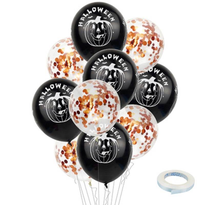 Halloween Pumpkin Ghost Spider Confetti Balloon Latex Happy Halloween Decoration Kids Air Baloons