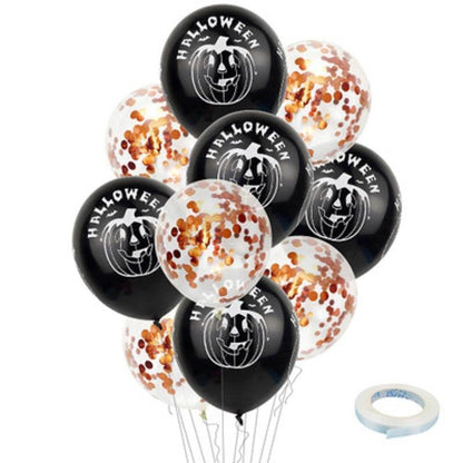 Halloween Pumpkin Ghost Spider Confetti Balloon Latex Happy Halloween Decoration Kids Air Baloons