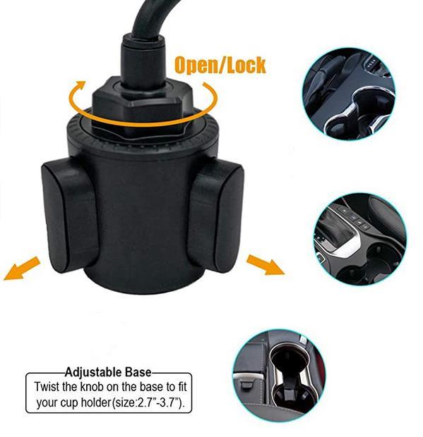 10W Qi Fast Charging Car Wireless Charger Phone Holder Car Mount Cup Holder