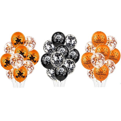 Halloween Pumpkin Ghost Spider Confetti Balloon Latex Happy Halloween Decoration Kids Air Baloons