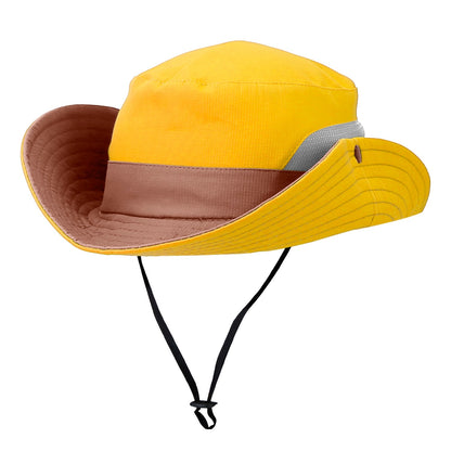 Women Summer Sun Bucket Hats Foldable UV Protection Cotton Cap Wide Brim Floppy Cap Packable Ponytail Mesh Travel Hat