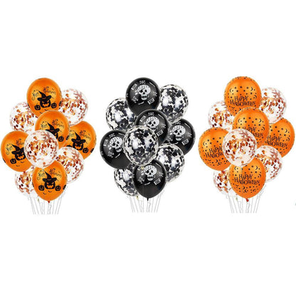 Halloween Pumpkin Ghost Spider Confetti Balloon Latex Happy Halloween Decoration Kids Air Baloons