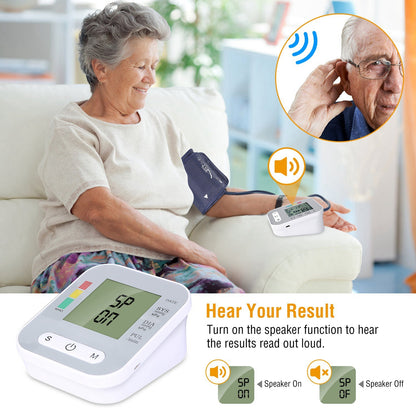 Digital Arm Blood Pressure Monitor LCD Digital Heart Beat BP Gauge Health Test w/Voice