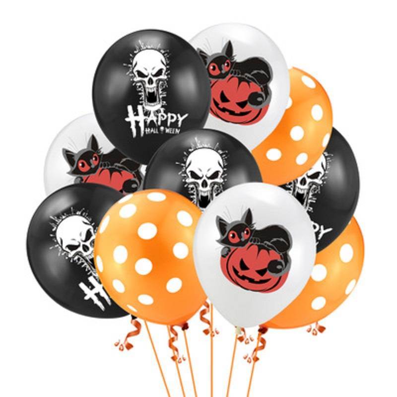 Halloween Pumpkin Ghost Spider Confetti Balloon Latex Happy Halloween Decoration Kids Air Baloons