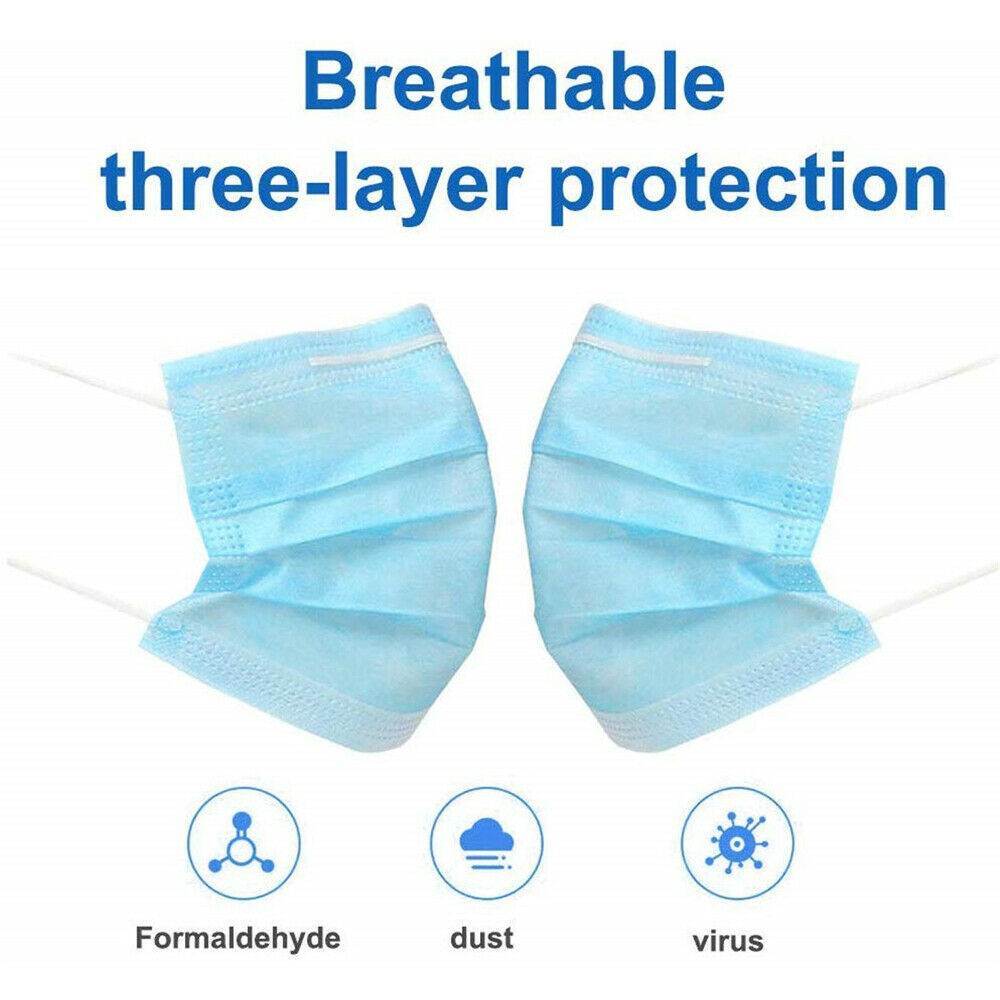 50pcs Mask Disposable 3-Ply Face Protection Dust Mouth Mask