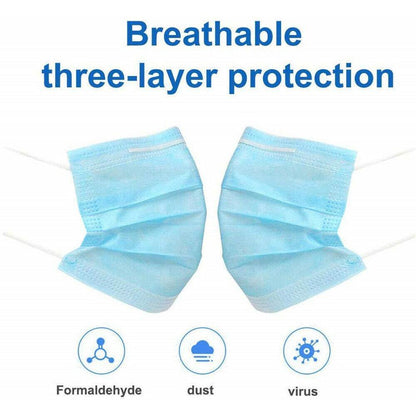 50pcs Mask Disposable 3-Ply Face Protection Dust Mouth Mask