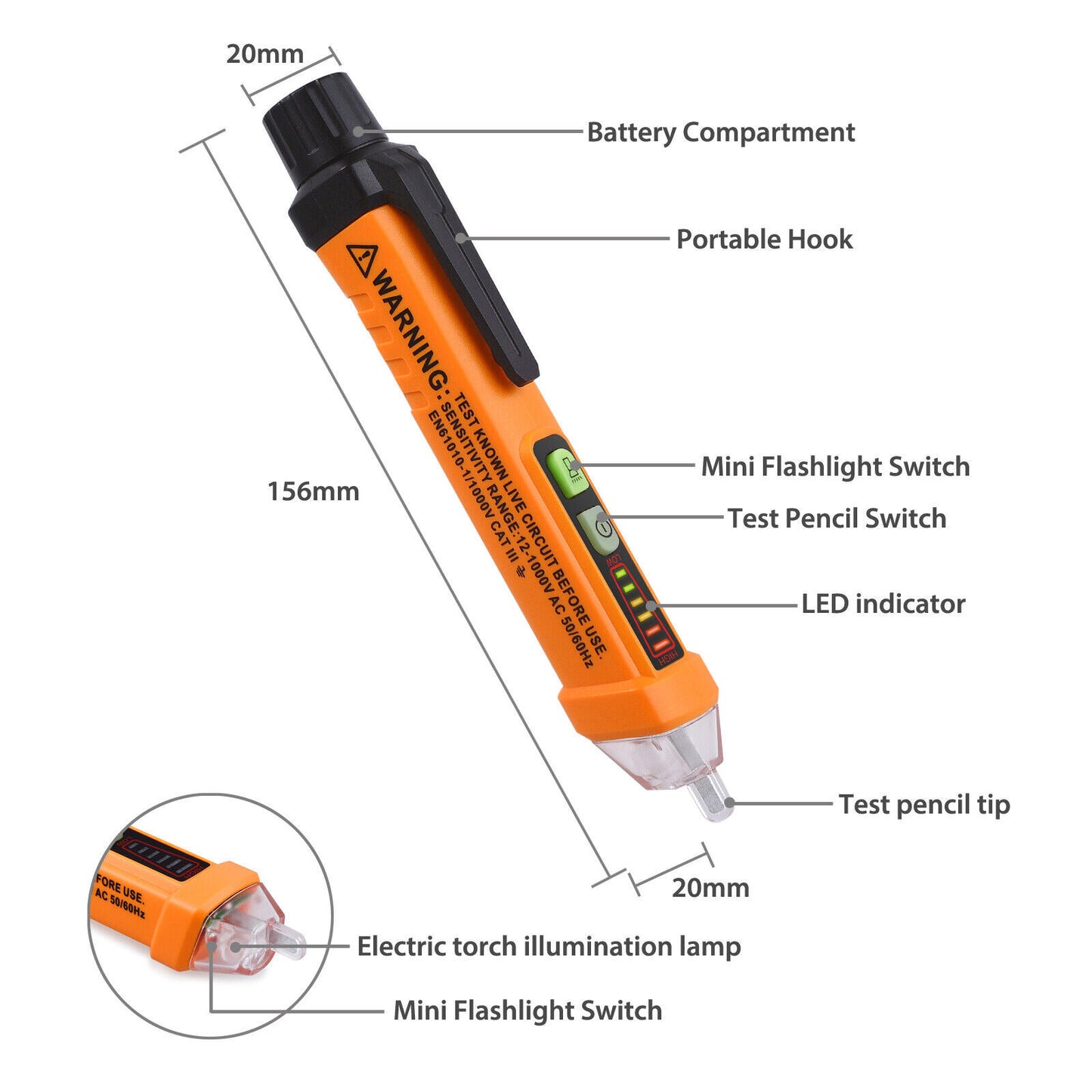Digital Multimeter Non-Contact Voltage Tester Socket Tester Electrical Test Kit