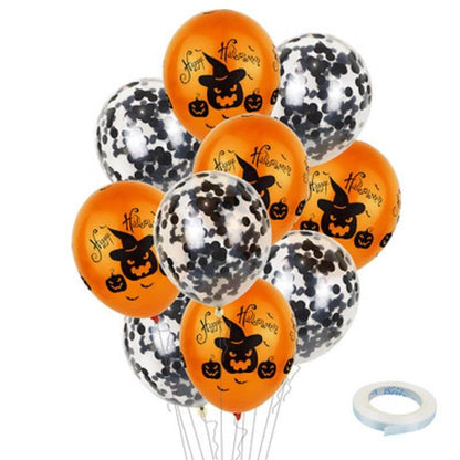 Halloween Pumpkin Ghost Spider Confetti Balloon Latex Happy Halloween Decoration Kids Air Baloons