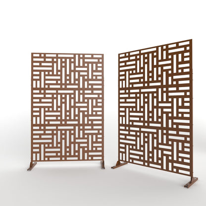 6.33 ft. H x 3.93 ft. W Laser Cut Metal Privacy Screen, 3 panels