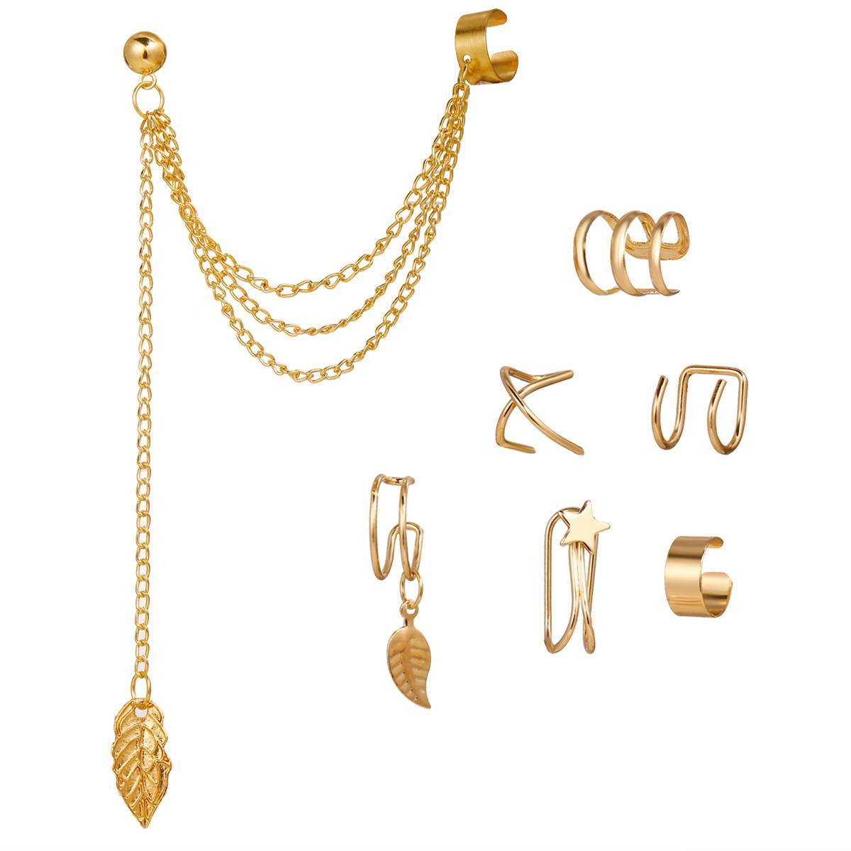 2020 earings long women fashion earing for womens Punk Rock Style Young Gift Leaf Chain Tassel Earri