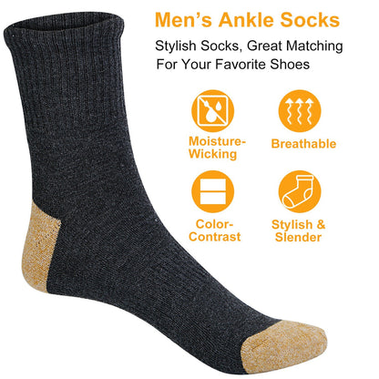 3 Pairs Men Socks Men's Ankle Socks Winter Spring Autumn Compression-Fit Sport Socks For Men 6.5-8.5(US)