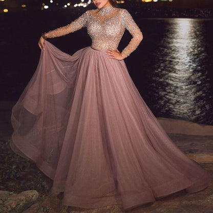 New  Sequined Evening Dress Fashion Women's Dress