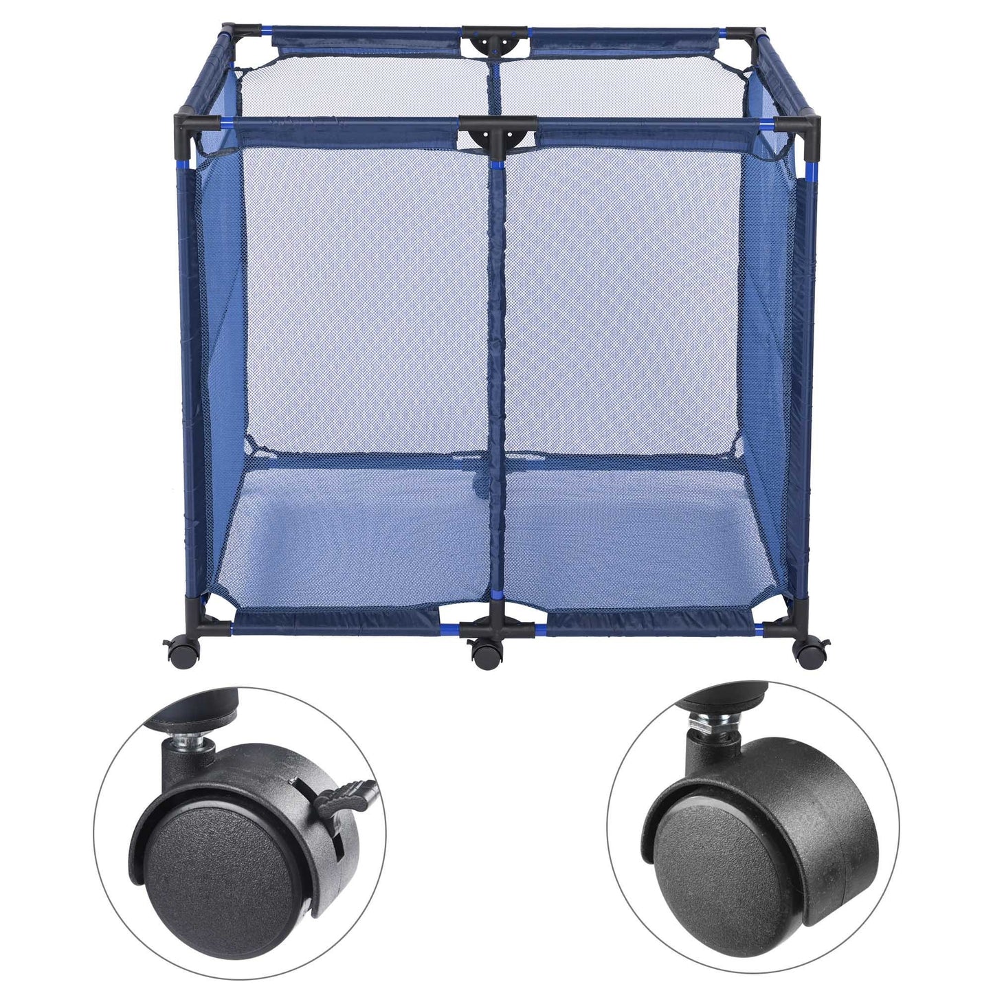 swimming pool ,Rolling Poolside Mesh Container for Toys – Waterproof, UV Resistant Outdoor Organizer Box with Bonus Mesh Bag Pool Storage Bin/Blue