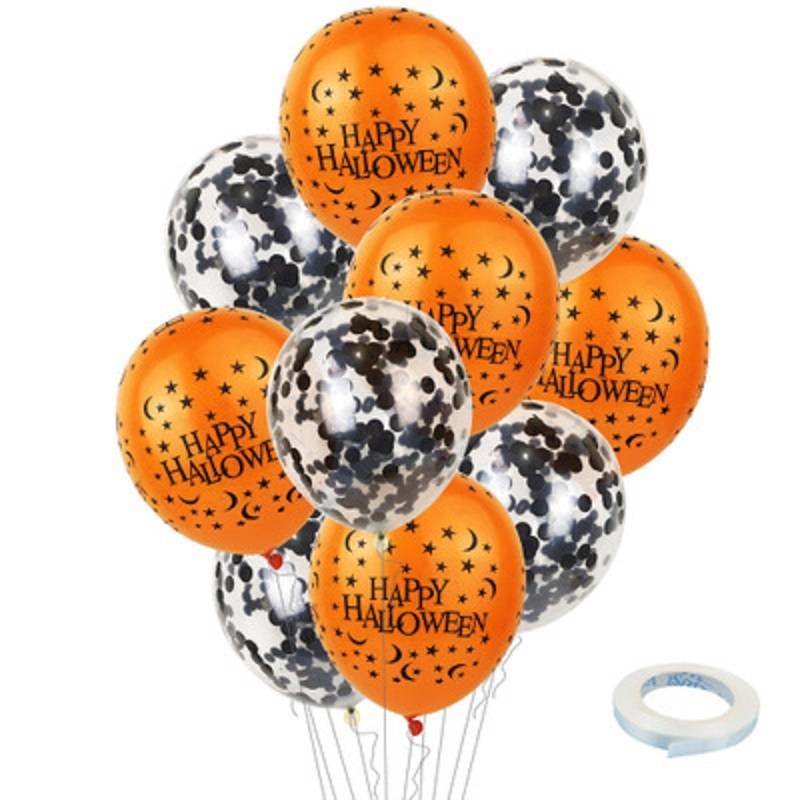Halloween Pumpkin Ghost Spider Confetti Balloon Latex Happy Halloween Decoration Kids Air Baloons