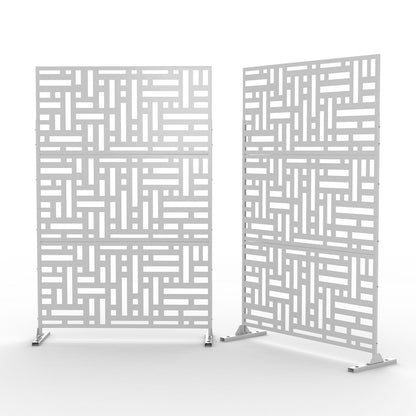 6.33 ft. H x 3.93 ft. W Laser Cut Metal Privacy Screen, 3 panels