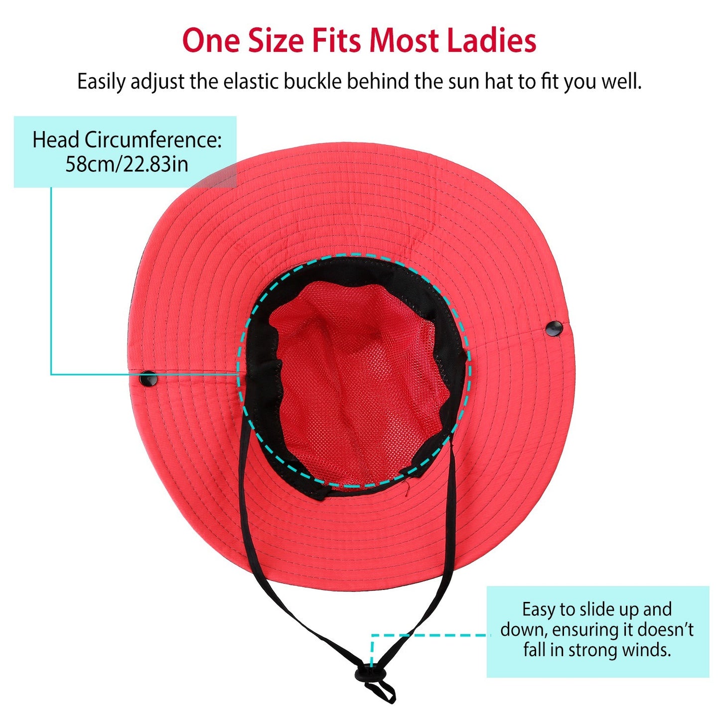 Women Summer Sun Bucket Hats Foldable UV Protection Cotton Cap Wide Brim Floppy Cap Packable Ponytail Mesh Travel Hat