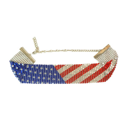 Necklace Exaggerated American Stars Striped Flag Clavicle Chain