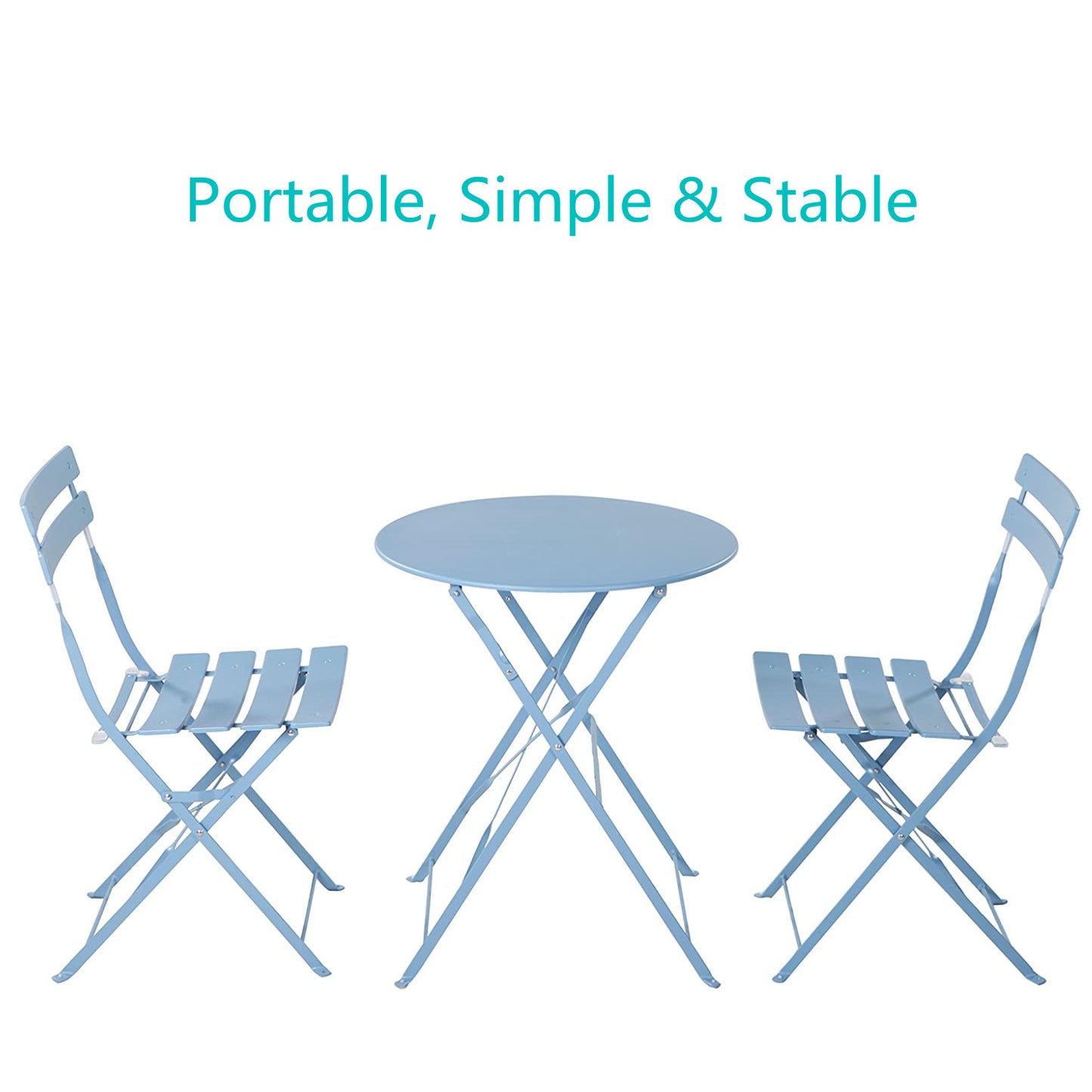 Round 2 Person - 23.6\\\" Long Bistro Set (7 Colors Available)