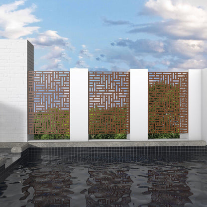 6.33 ft. H x 3.93 ft. W Laser Cut Metal Privacy Screen, 3 panels