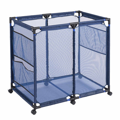 swimming pool ,Rolling Poolside Mesh Container for Toys – Waterproof, UV Resistant Outdoor Organizer Box with Bonus Mesh Bag Pool Storage Bin/Blue
