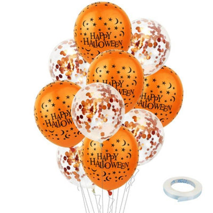 Halloween Pumpkin Ghost Spider Confetti Balloon Latex Happy Halloween Decoration Kids Air Baloons