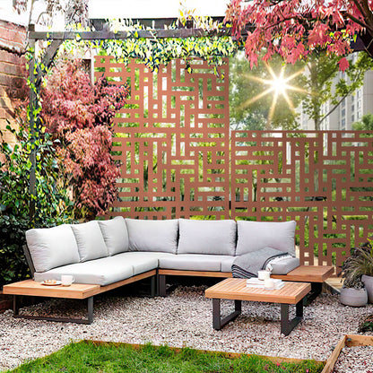 6.33 ft. H x 3.93 ft. W Laser Cut Metal Privacy Screen, 3 panels