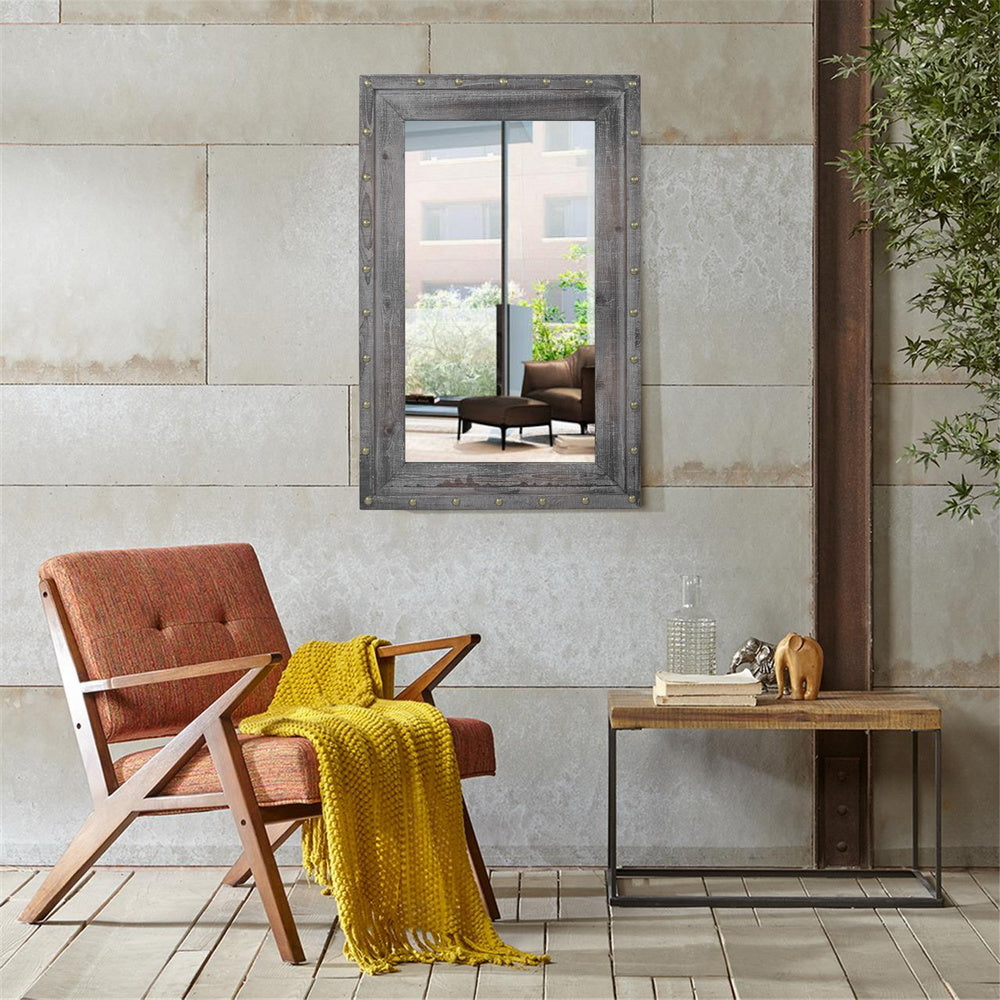 74*4.5*114cm Rectangle Iron Wall Mirror Decorative Mirror  XH