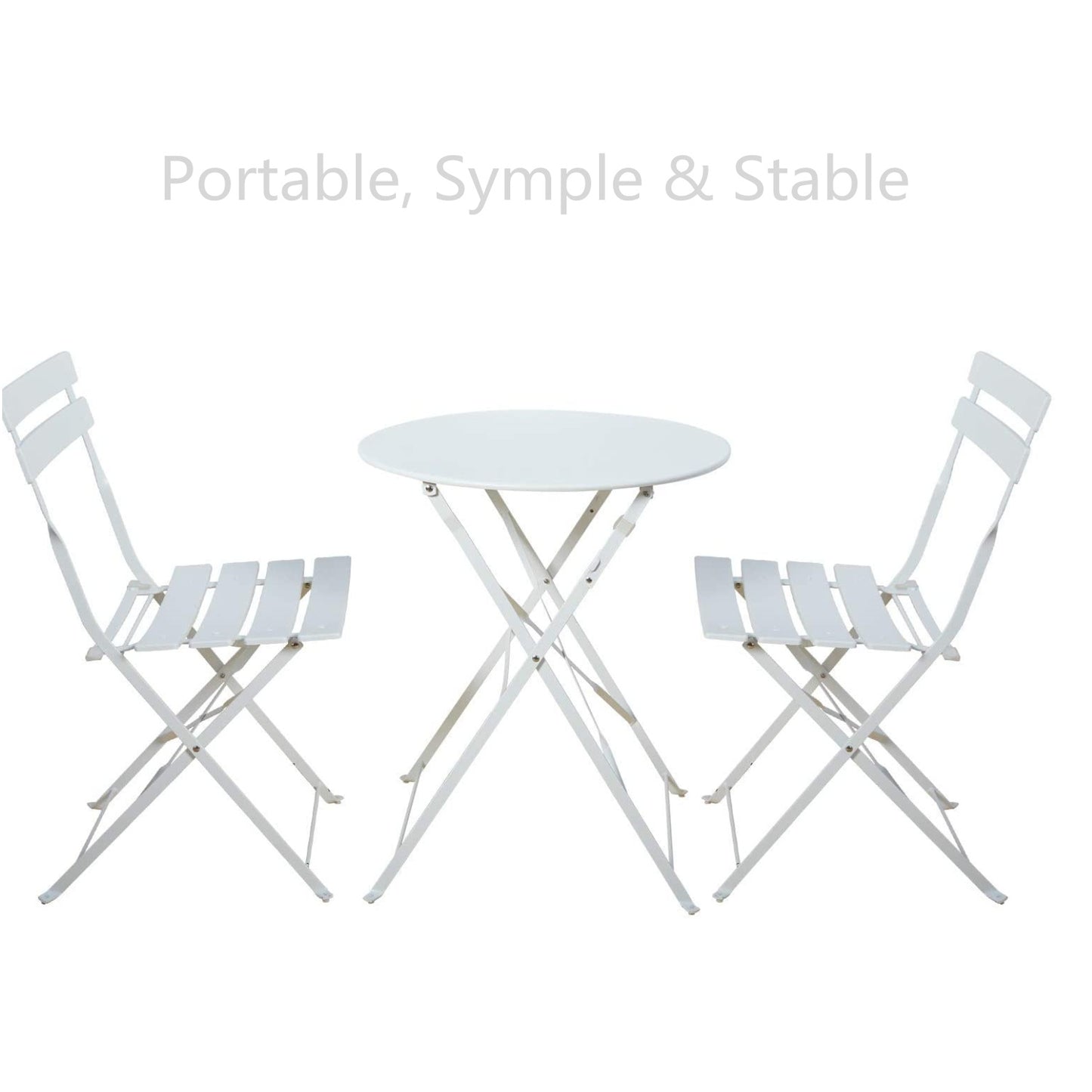 Round 2 Person - 23.6\\\" Long Bistro Set (7 Colors Available)