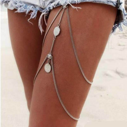New Fashion For Women Bohemia Leg Chains Boho Body Jewelry Gold Color Geometric Metal Anklets