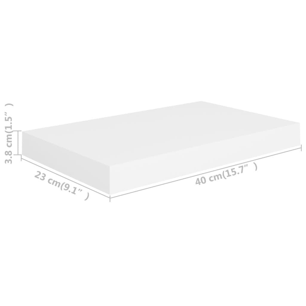 Floating Wall Shelves 2 pcs White 15.7"x9.1"x1.5" MDF