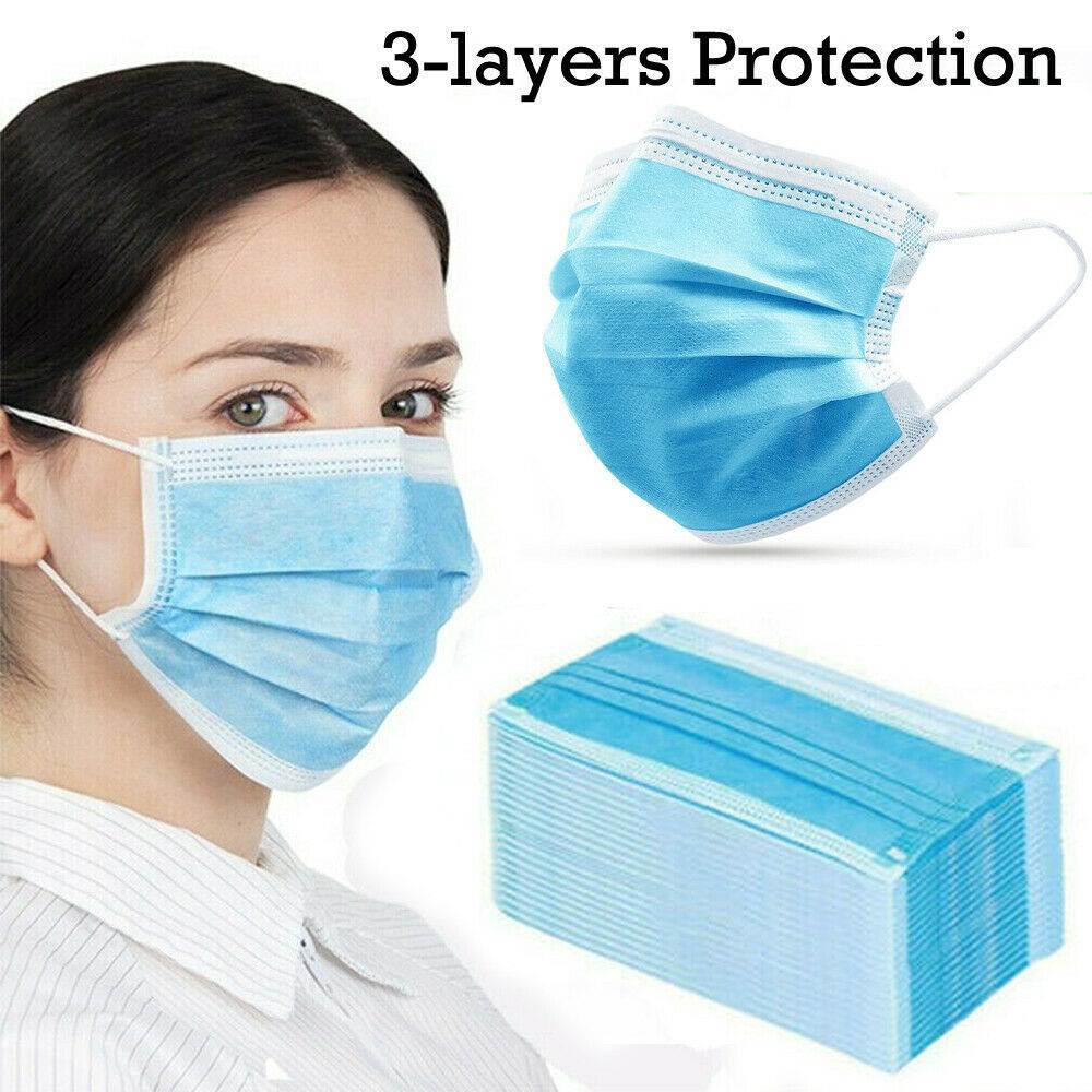 50pcs Mask Disposable 3-Ply Face Protection Dust Mouth Mask