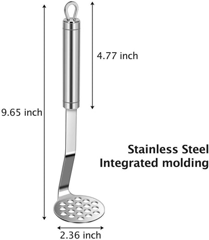 Kitchen Utensils Potato Masher For Potato Ricer Baby Food Best Kitchen Tools Stainless Steel Dishwasher Safe (Round)