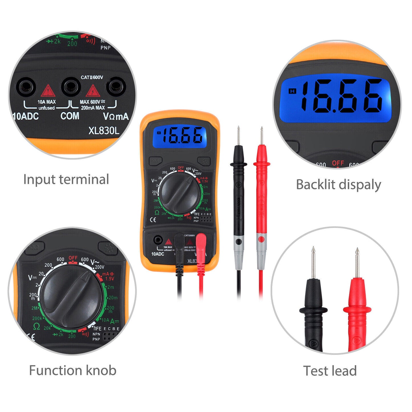 Digital Multimeter Non-Contact Voltage Tester Socket Tester Electrical Test Kit