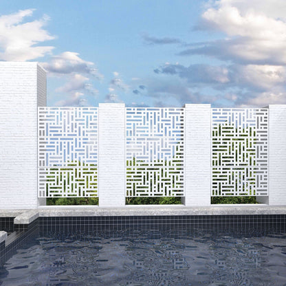 6.33 ft. H x 3.93 ft. W Laser Cut Metal Privacy Screen, 3 panels
