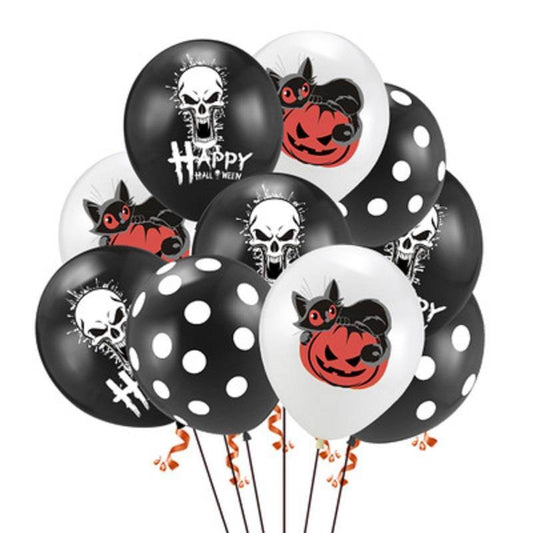 Halloween Pumpkin Ghost Spider Confetti Balloon Latex Happy Halloween Decoration Kids Air Baloons